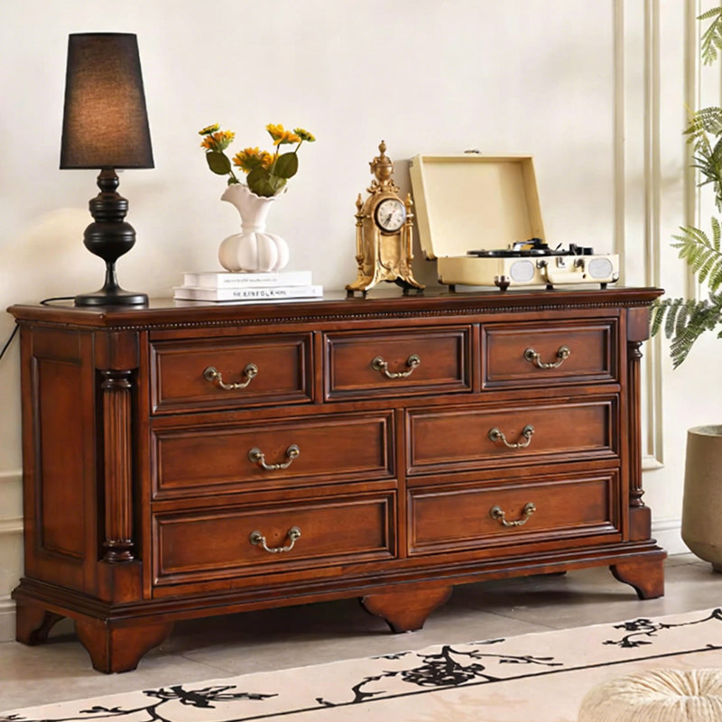 Armoire d'appoint en bois massif brun noisette