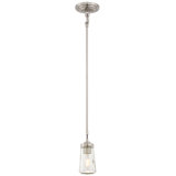 Minka Lavery Poleis Brushed Nickel With Clear Pendant Light
