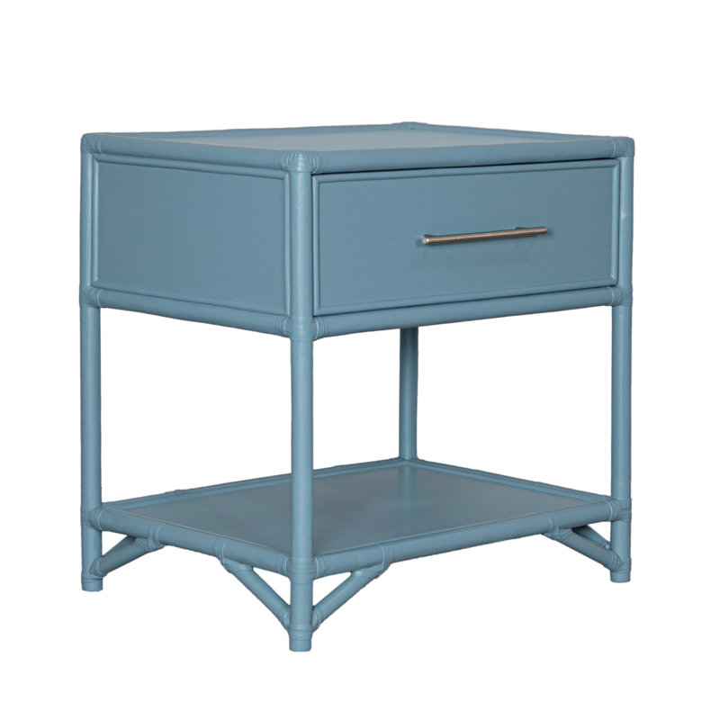 Table de chevet 1 tiroir Olivia Collection, Bleu piscine