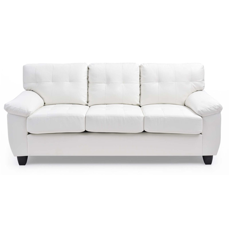 78" PU Sofa, White
