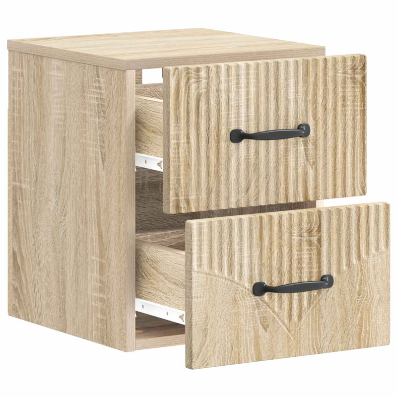 34.5cm W Manufactured Wood Bedside Table, Sonoma Oak