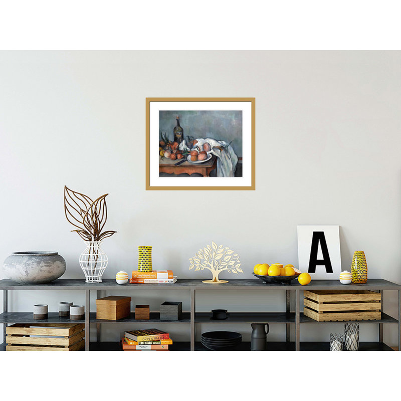 «Nature morte aux oignons» par Paul Cézanne, H 23,5 po x l 27,76 po