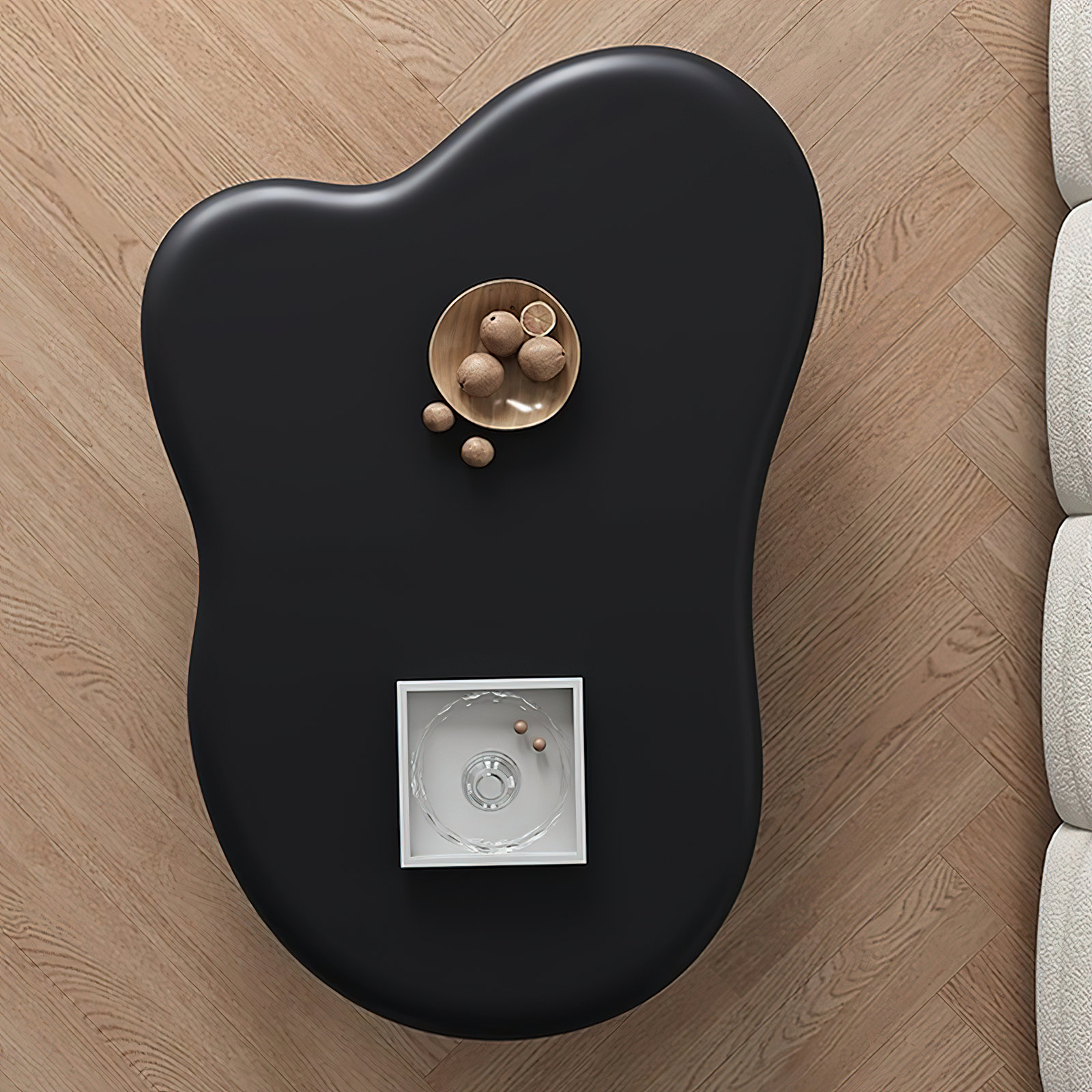 Allrich 48.4" Cloud Coffee Table, Black