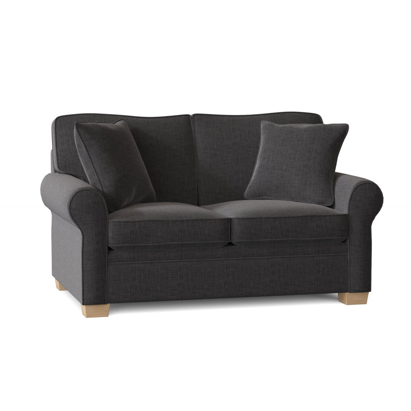 Drake Upholstered 61'' Reclining Sofa, Unfinished, Bennett Charcoal Performance