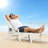 Durable Hdpe Patio Chaise Lounges, White Adjustable Modern Design For Outdoor Pools