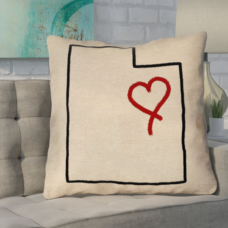 Coussin Katelyn Smith Utah Love, 28 po x 28 po, Coussin de sol