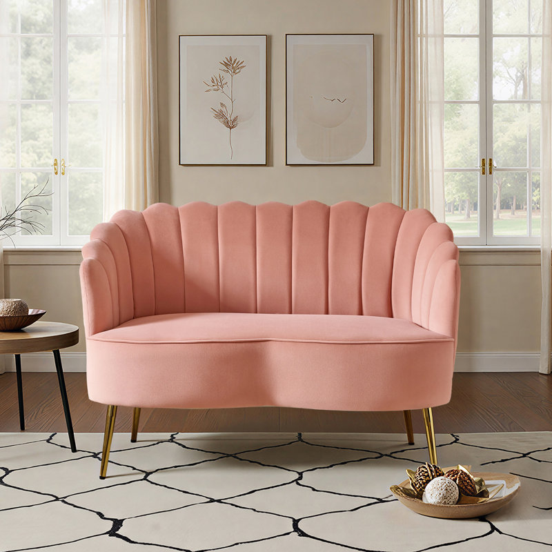 Hendrix 50.2'' Velvet Loveseat, Pink Velvet