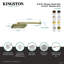 Pomme de douche carrée en ABS 9/8 po avec bras de douche 15-3 / 4 po Kingston-50761251