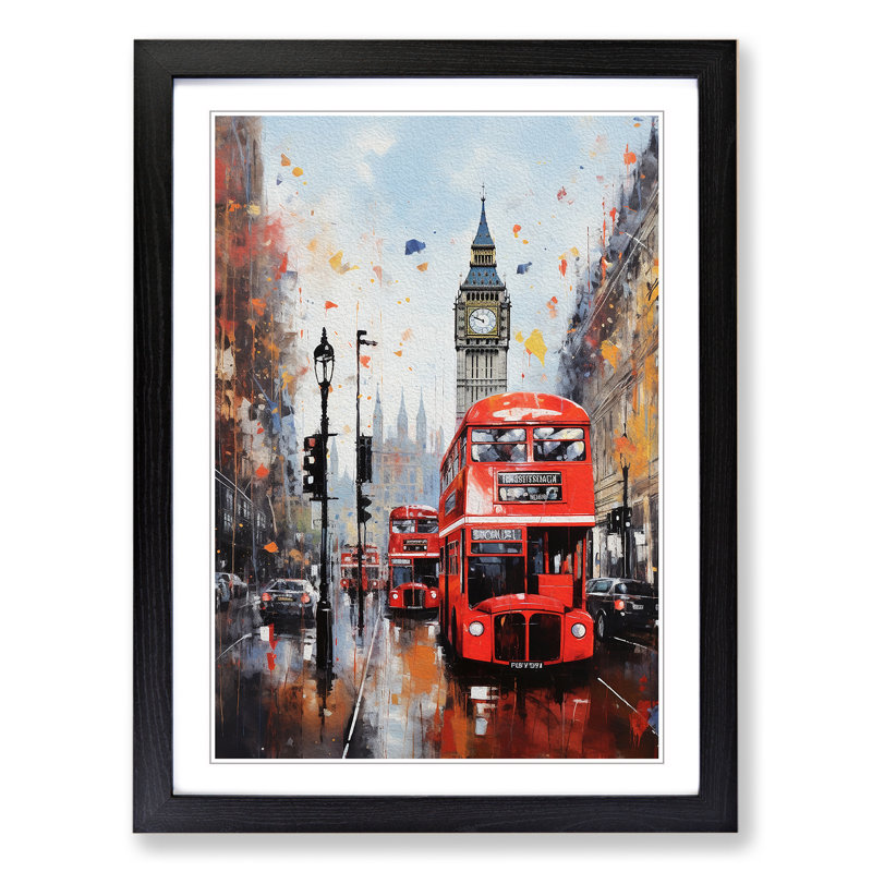 London Modern - Framed Print, 64cm H x 46cm W x 2cm D, Black
