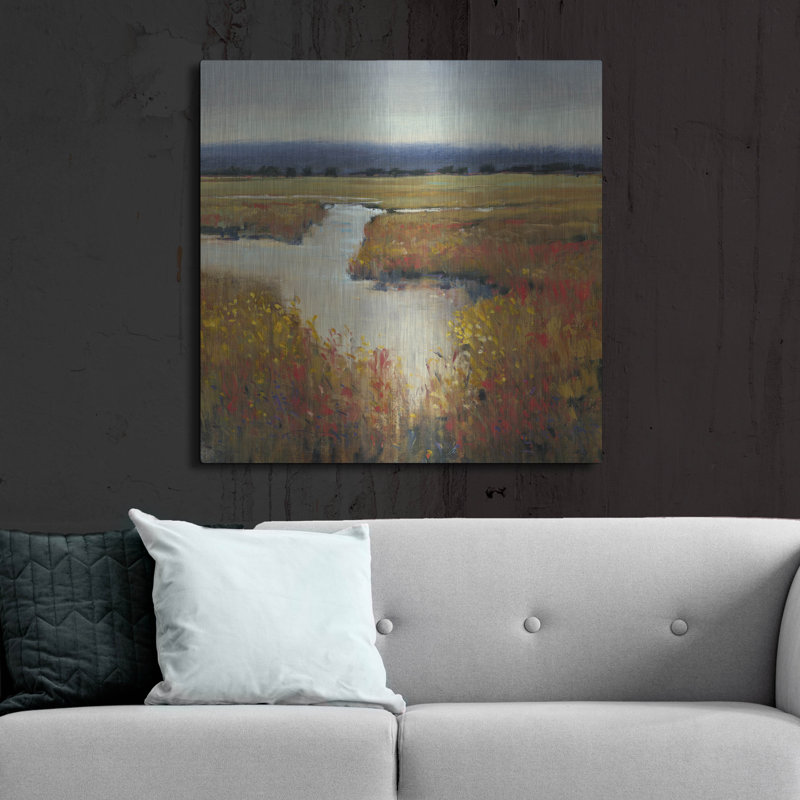 "Luxe Metal Art" Marsh Land I "par Tim O'Toole" par Tim O'Toole, H 36 po x l 36 po