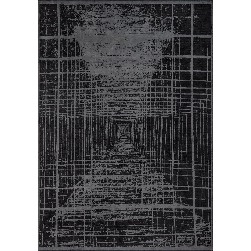 Lignes modernes abstraites carrées, Rectangle 9 pi x 12 pi