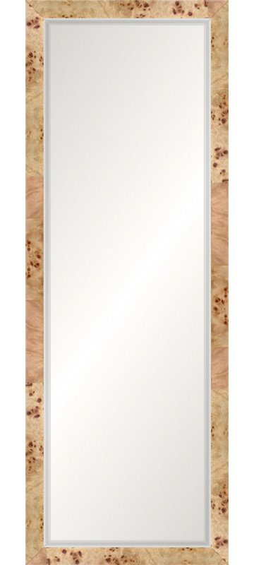 Blonde Burl Signature Mirror, Vertical, Beveled, Rectangle 45.25" x 18.25"
