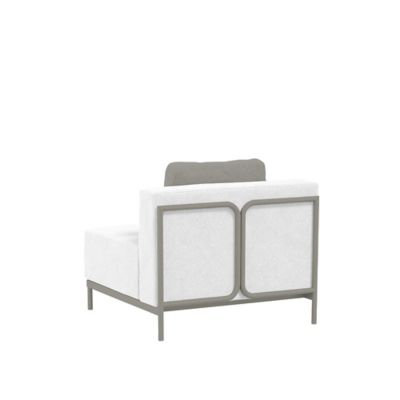 Duval Outdoor Armless Lounge Chair, Ivory Cushion/Tan Frame