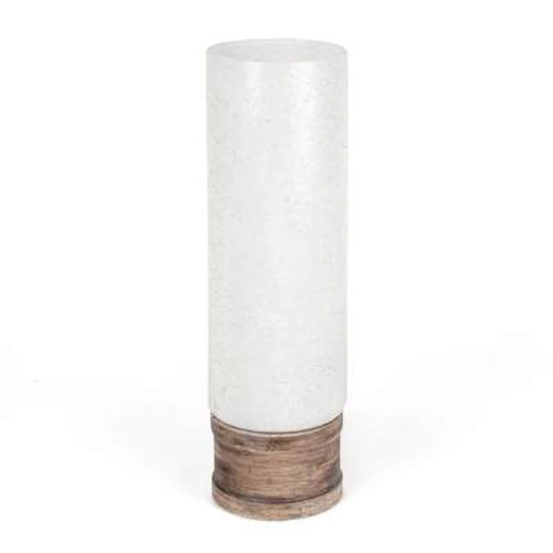 Vase de table en verre blanc/brun Curcio, H 16,93 po x l 4,72 po x P 4,72 po