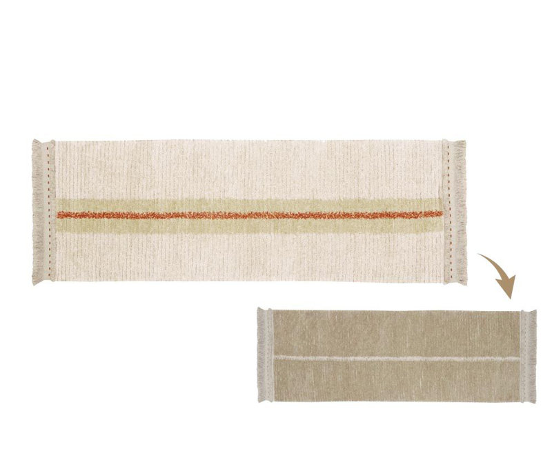 Reversible Washable Rug Duetto Sage, Runner 2'7" x 7'6"