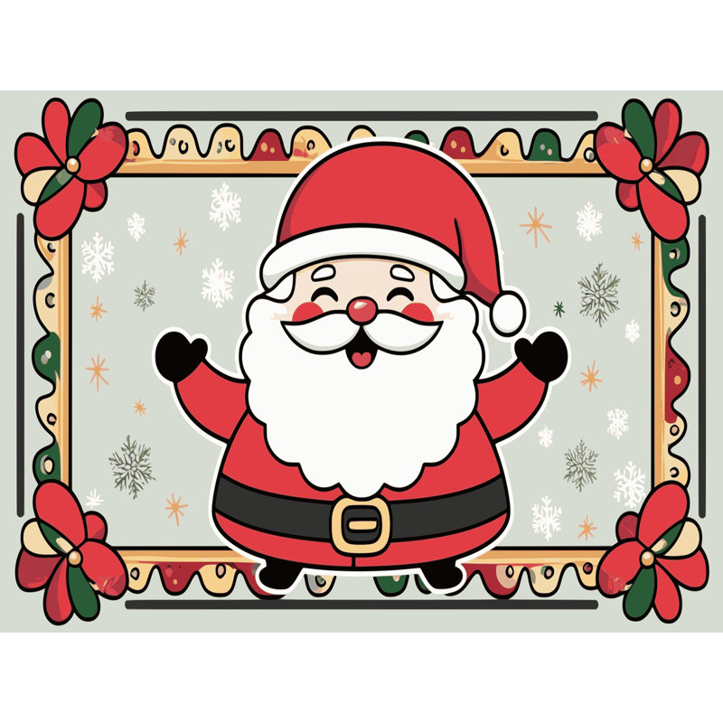 Tapis de vacances d'hiver de Noël lavable The Holiday Aisle®, Rectangulaire 2 pi x 3 pi