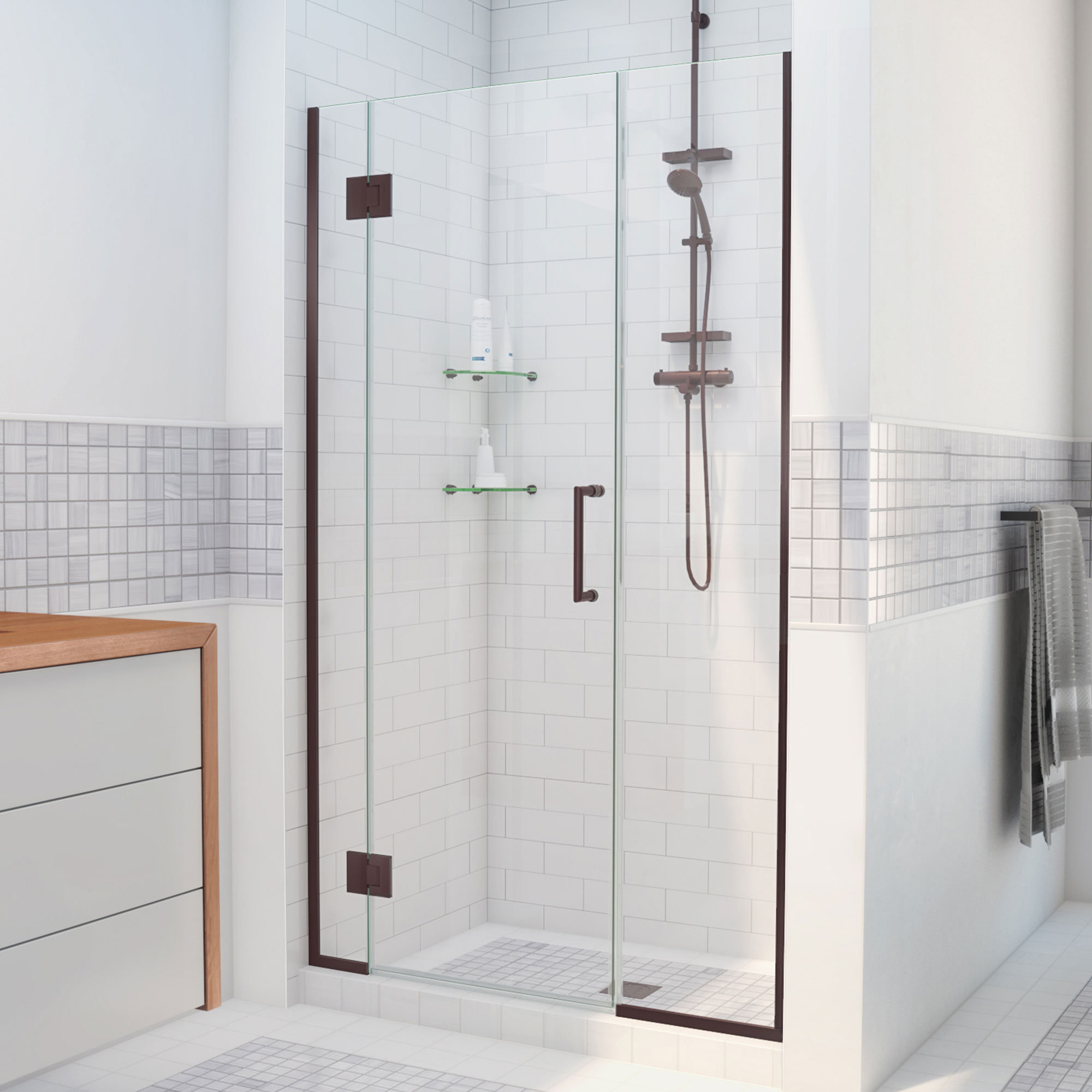 DreamLine Unidoor-X 58" W X 72" H Hinged Frameless Shower Door | Wayfair