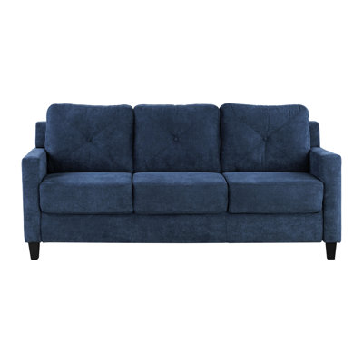 Navy Chenille 3 Corner - Strong Wooden Inner Support, Upholstery For Comfort, Design With Tight Back And Seat Cushions, Pocket Coil Construction Durability, D25 Foam Density A Relaxing Seating