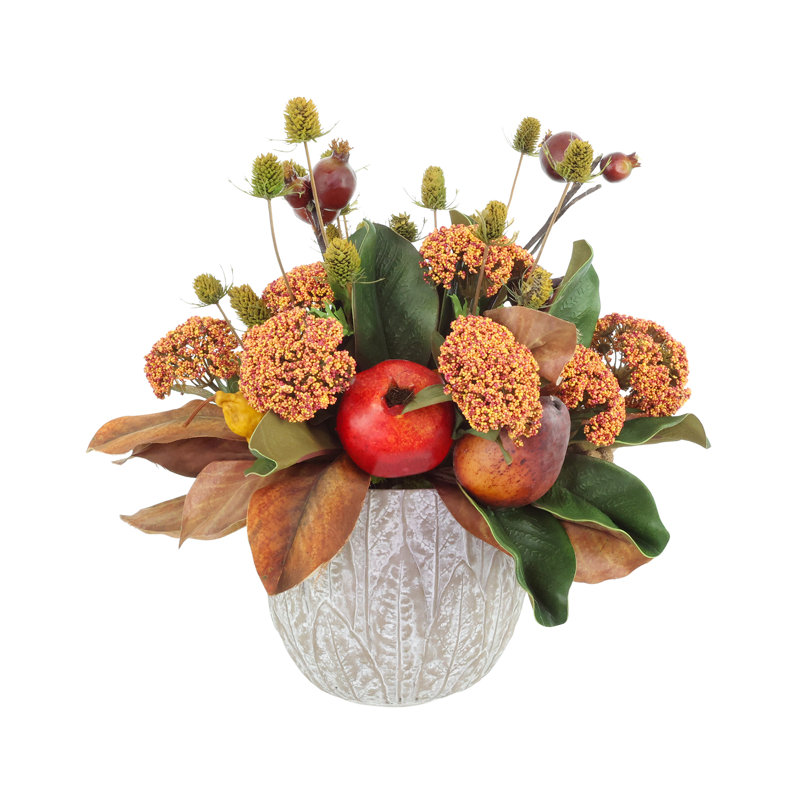 Fall Centerpiece in Stone Pot