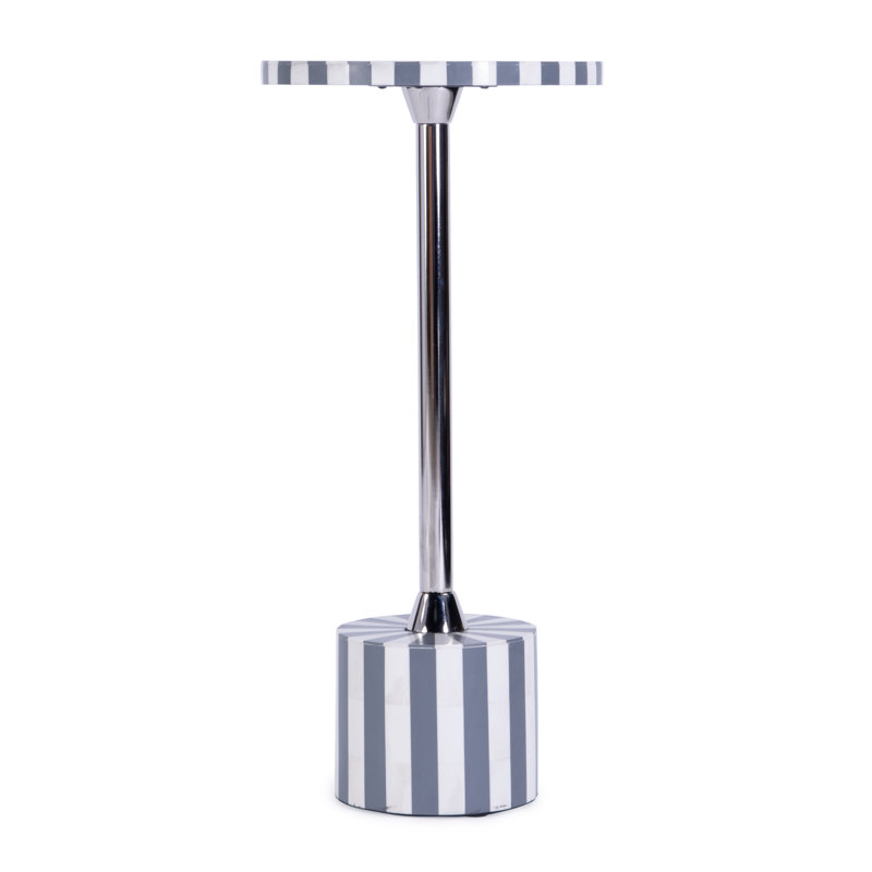 Dian Sunbury Pedestal End Table, Gray/Silver