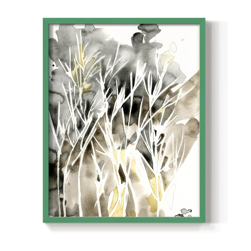 «Wispy Weeds II», reproduction encadrée - bois massif, Vert, H 21 po x l 17 po