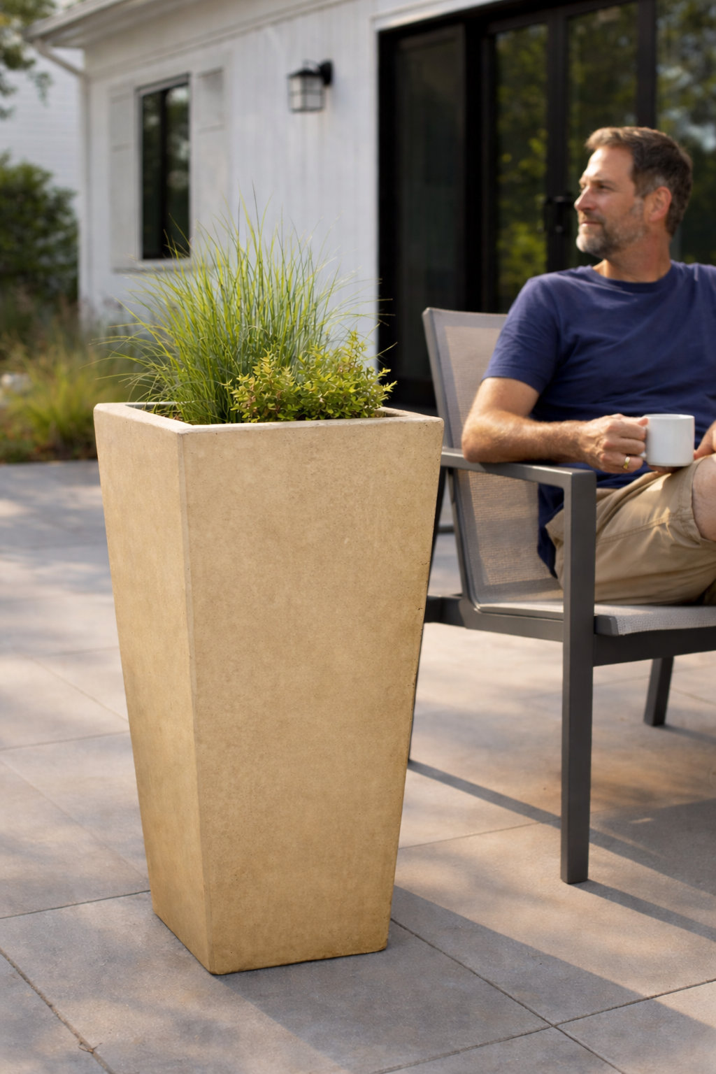 Tall Tapered Square - Natural Finish , Sandstone