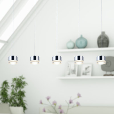 Luminaire suspendu linéaire à DEL de 5 lumières pour îlot de cuisine Barnsdall