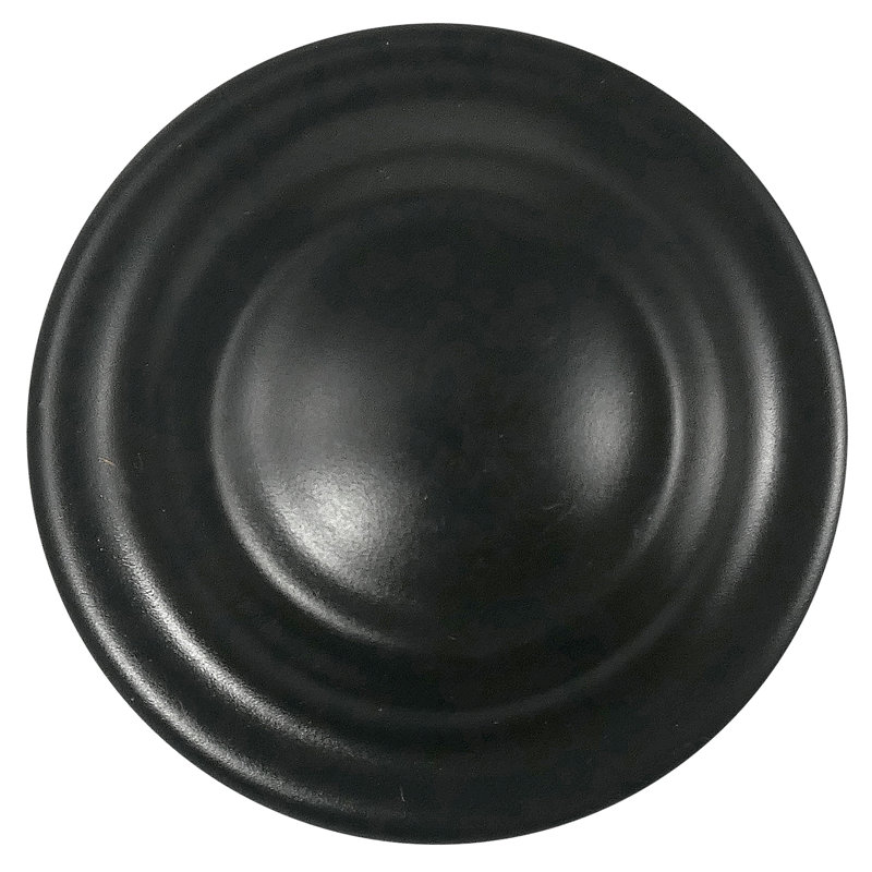 Matte Black Round Cabinet Knob with Mounting Hardware