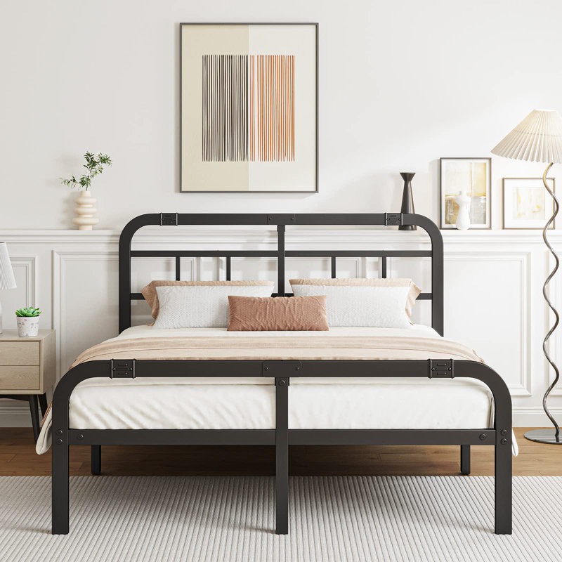 Simple modern style bed frame, easy to install, King