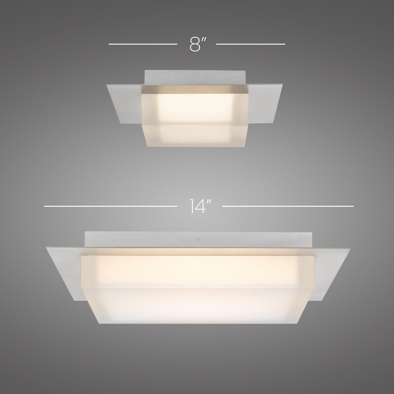     Foursquare Collection LED Flush Mount, Wet Rated for Indoor/Outdoor Use, 3-CCT Selectable, 2.75" H x 8" W x 8" D