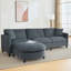 Canapé modulaire moderne en forme de L avec repose-pieds et coussins amovibles - Canapé en lin confortable pour les petits espaces de vie-1576997614