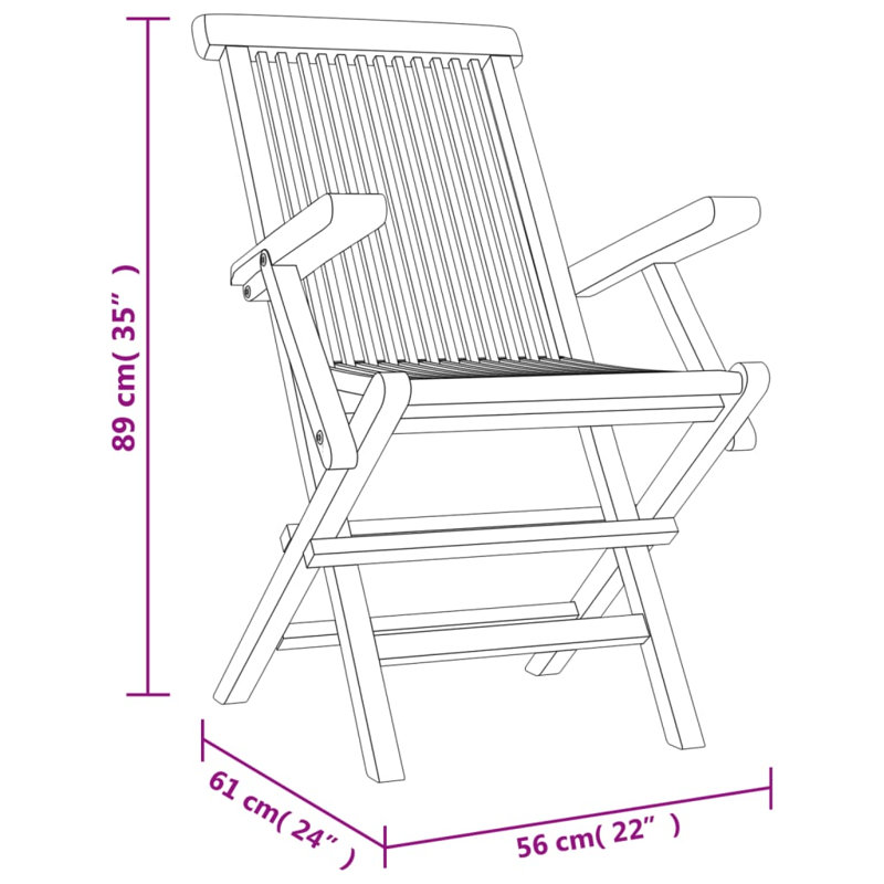 Haybridge Solid Wood Patio Folding Chair Folding Chair Set