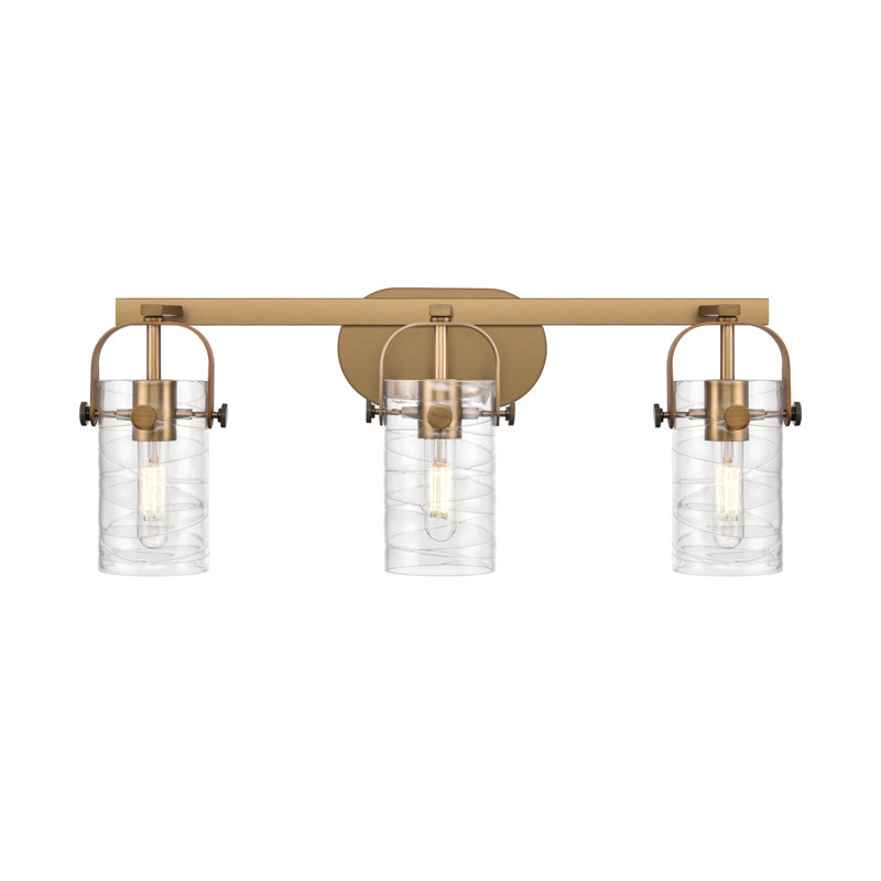 Éclairage pour meuble-lavabo 4 "3 lumières 24" Ameley, Laiton brossé, H 7 po x l 3,88 po x P 3,88 po, Tourbillon déco