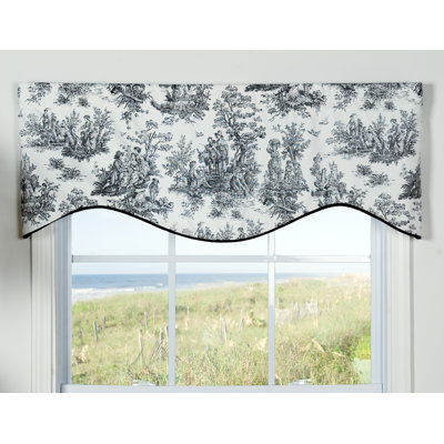 Karlyn Cotton Striped Scalloped Window Valance