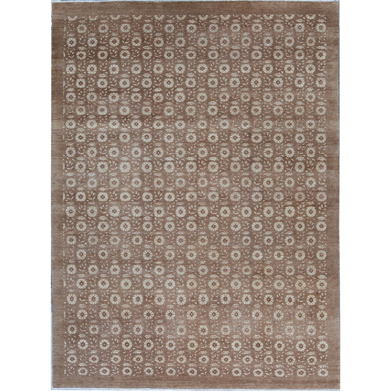 Tapis doré et doré de haute qualité noué à la main
