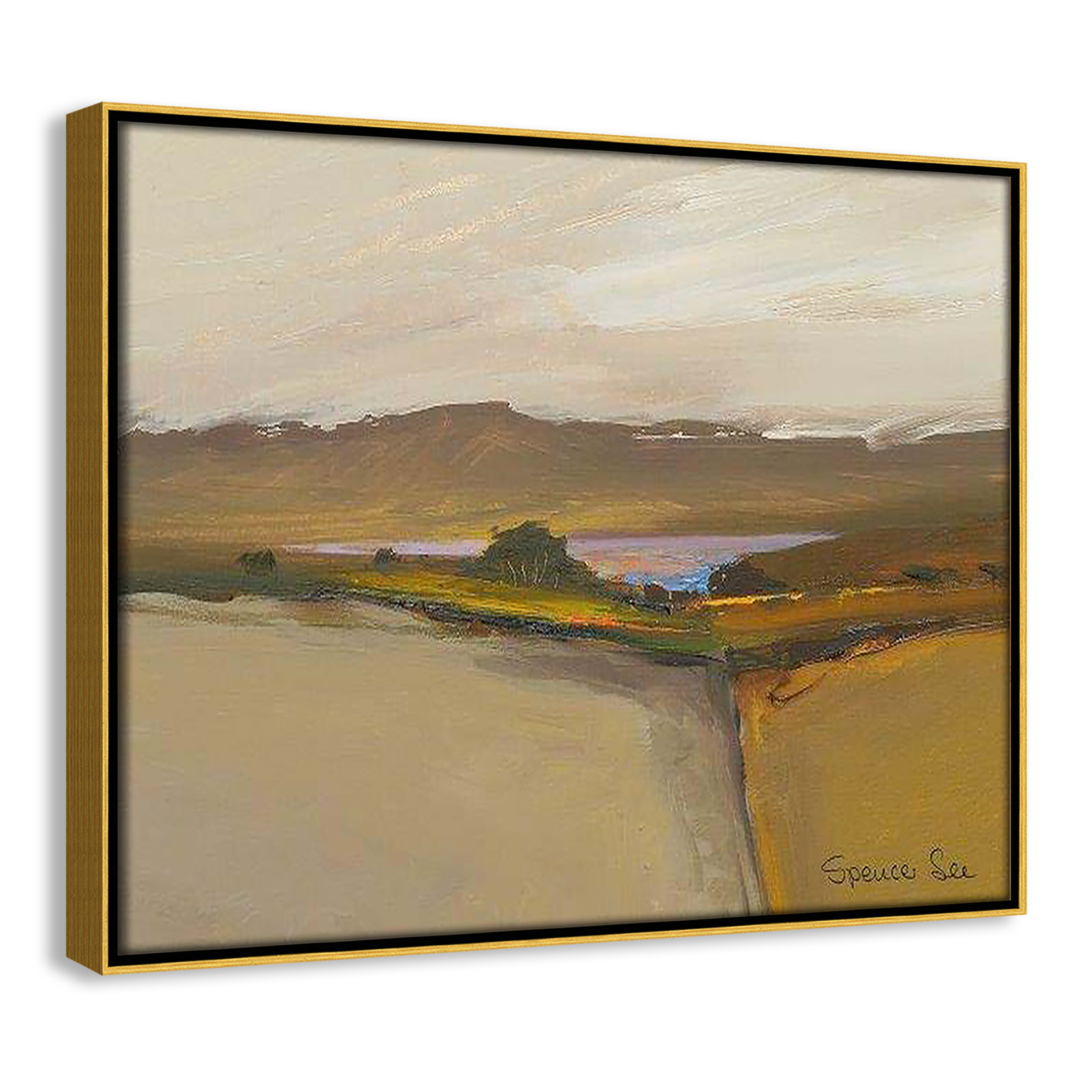 Heaven And Earth IV by Spencer Lee, 12.5'' H x 15.5'' W x 2'' D, Gold Framed