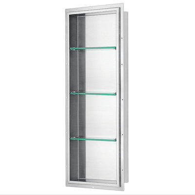 Stainless Steel Shower Niche 59" x 14" Wall Organizer Bathroom Niche Shelf