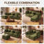 Canapé modulaire en chenille en L de 105 po de largeur avec repose-pieds, support de coussin double couche, canapé rembourré moderne pour le salon-1679496546
