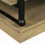 Table basse en bois 55,1 "avec pieds noirs, 2 tablettes de rangement ouvertes, table de salon moderne, brun-1830271018
