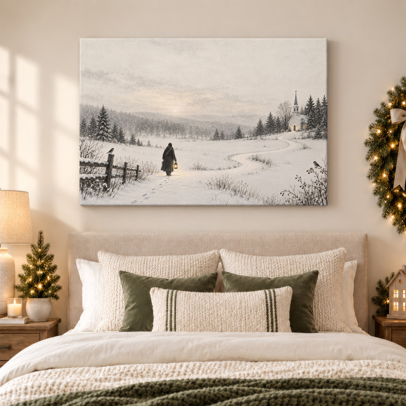 "Personne qui marche avec une lanterne", 32"H x 48"W
