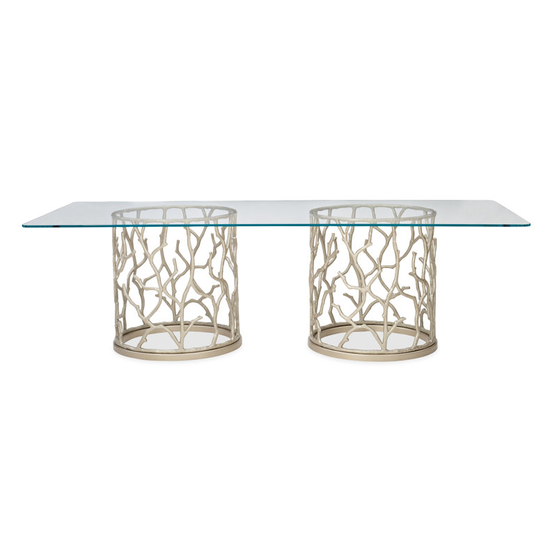 Caracole Classic Rectangular Glass Top Dining Table