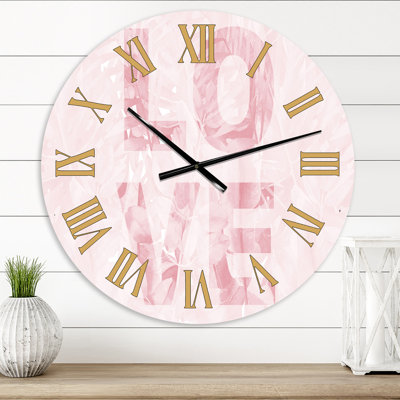 Horloge murale rose pastel Love - Shabby Elegance