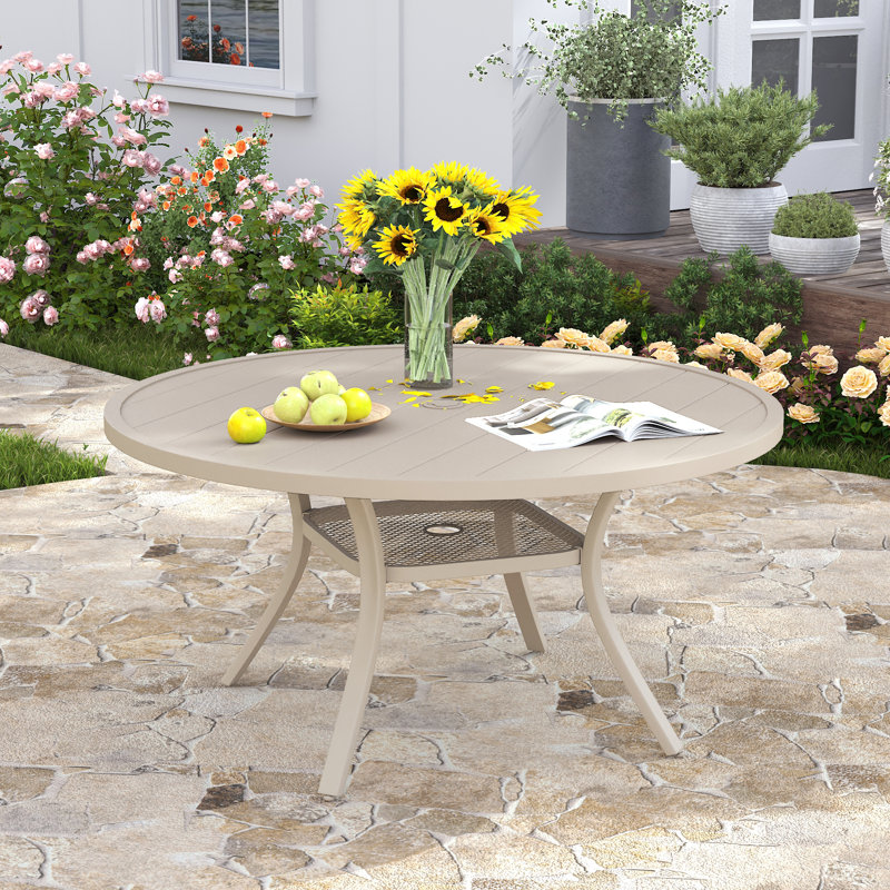 47" Round Patio Dining Tabe, Sandshell