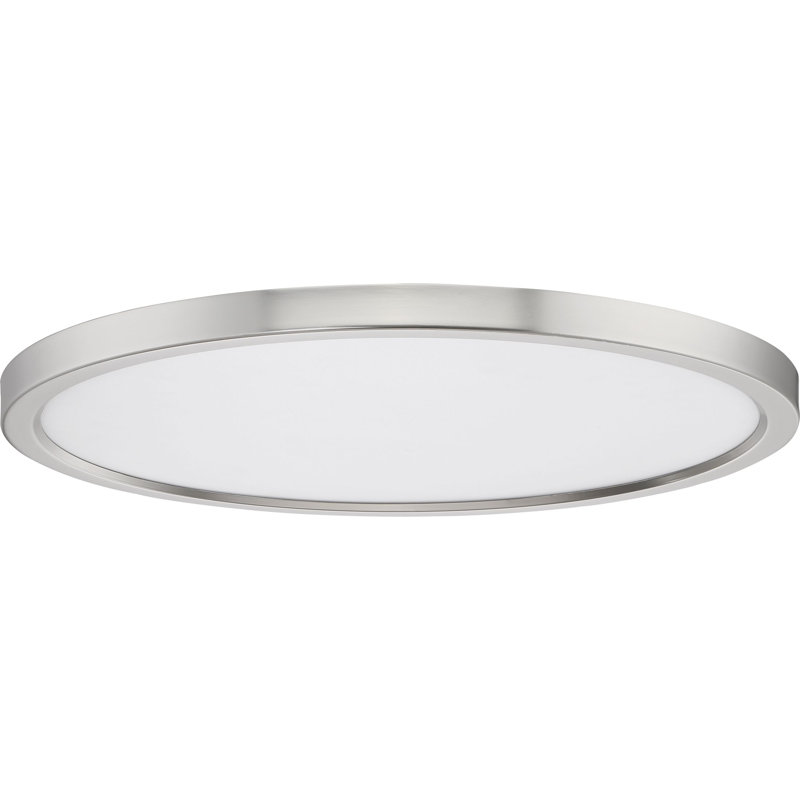 Plafonnier encastré 1 lumière DEL Naquin, H 1 po x l 15 po x P 15 po, Nickel brossé