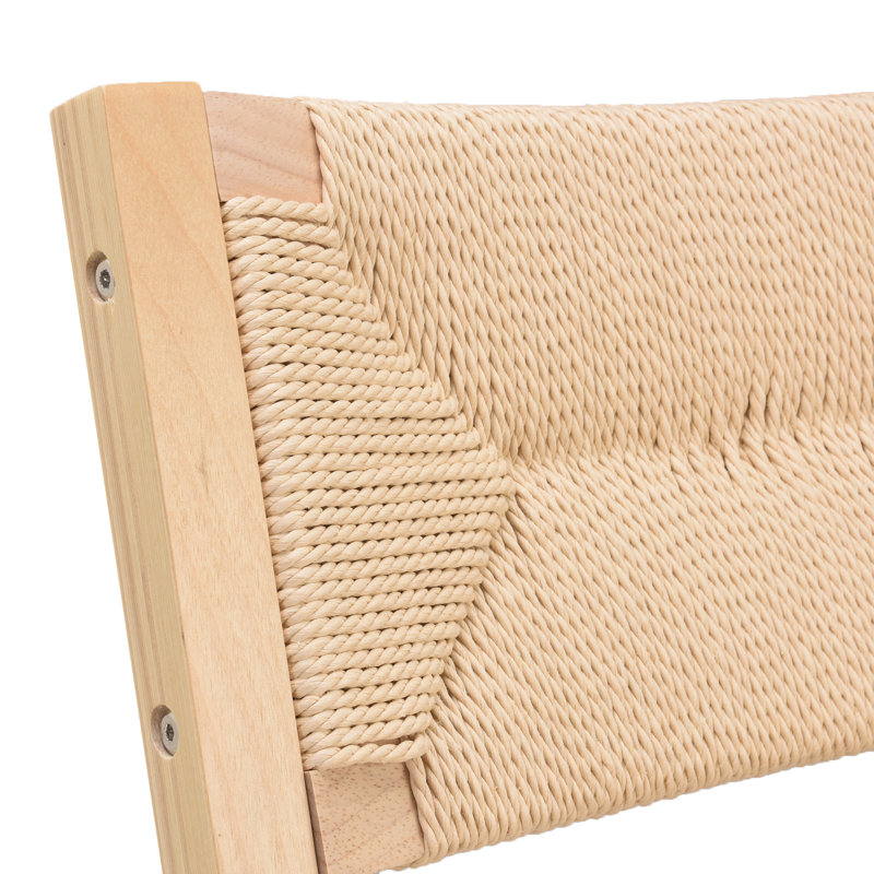 Fauteuil inclinable et berçant pliable à bascule avec poche latérale et repose-pieds réglable, Naturel