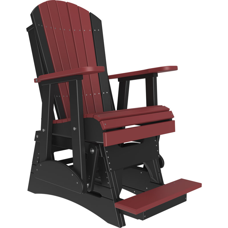 Chaise d'extérieur coulissante en polywood, Rouge / noir