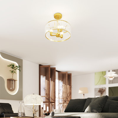 3 - Light Gold Tone Pendant