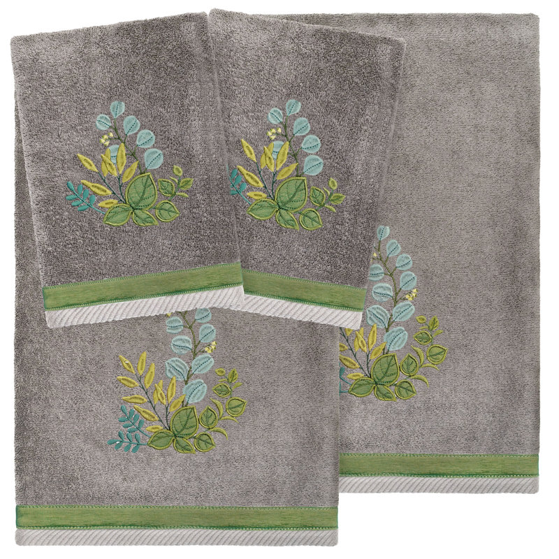 Botanica 4 Piece Turkish Cotton Towel Set, Charcoal