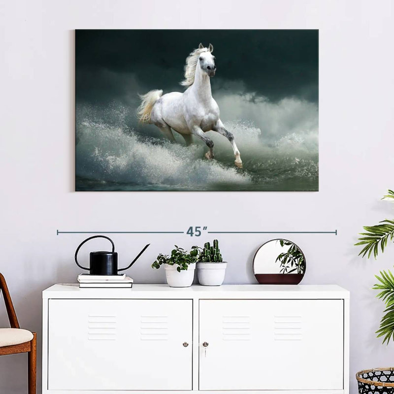 Brampt Horse Running Wild On Water