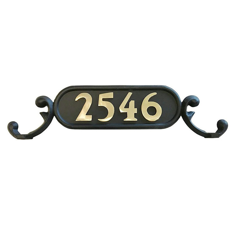 Personalized Mailbox with Post and Number Plate, 11" H x 8.25" W x 21" D, Yes